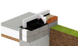 Fugt- og radonspærre ved søjle i murværk