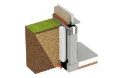 Kælderydervæg med grundmursplade og EPS- eller XPS-plade